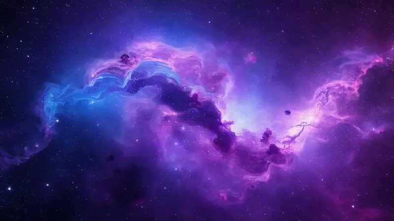 Nebulosa vibrante con colores cósmicos y estrellas
