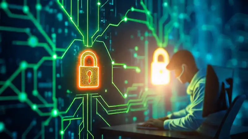 Mundo digital seguro con protección de datos