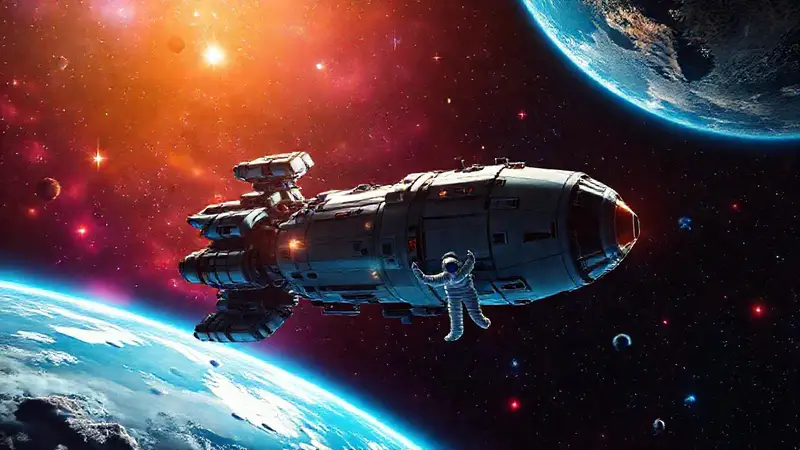 Nave espacial y astronautas, exploración en el espacio