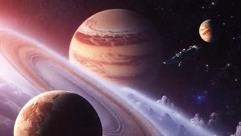 Vista asombrosa del espacio y exploración