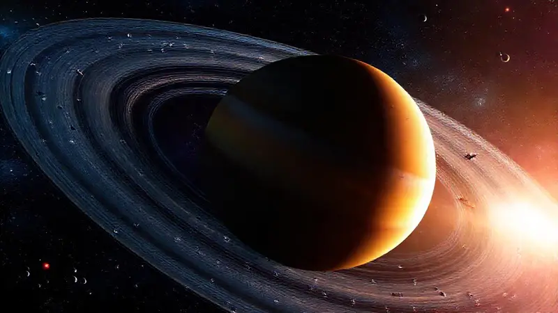Impresionante vista de anillos de Saturno