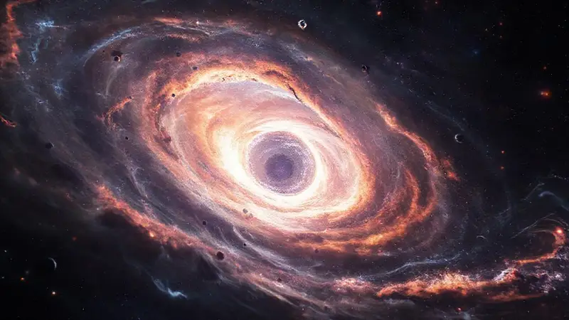 Galaxias y estrellas brillantes en el cosmos