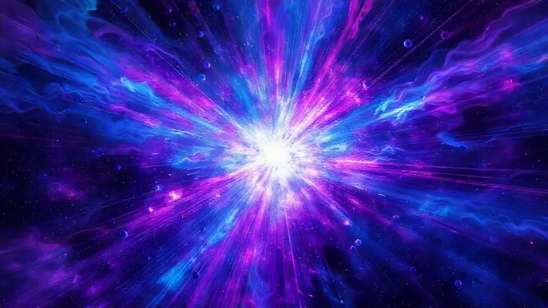 Explosión cósmica vibrante llena de colores