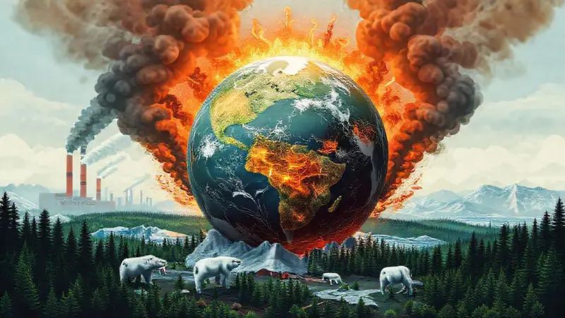 Globo terráqueo ilustra consecuencias del cambio climático