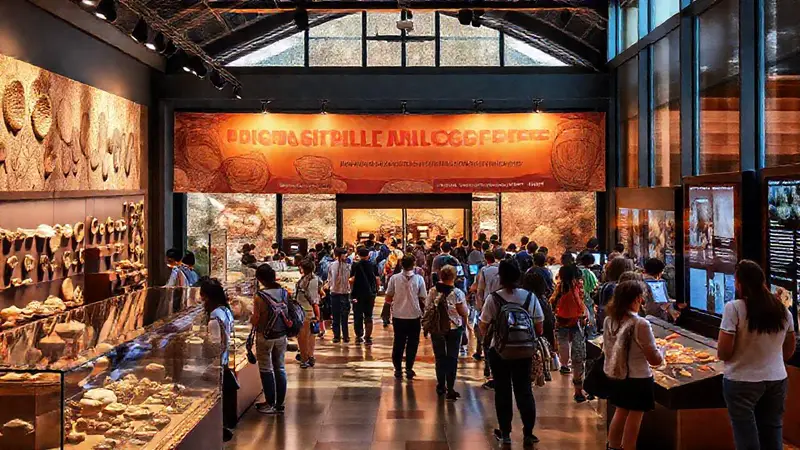 Museo vibrante con artefactos y actividades educativas