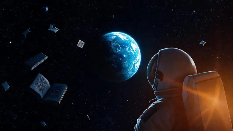 Astronauta observa la Tierra desde el espacio