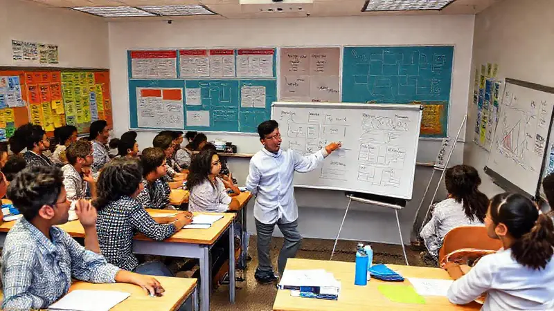 Aula diversa y vibrante de probabilidad y estadísticas