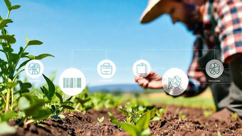 Agricultor verifica cultivos en un paisaje rural