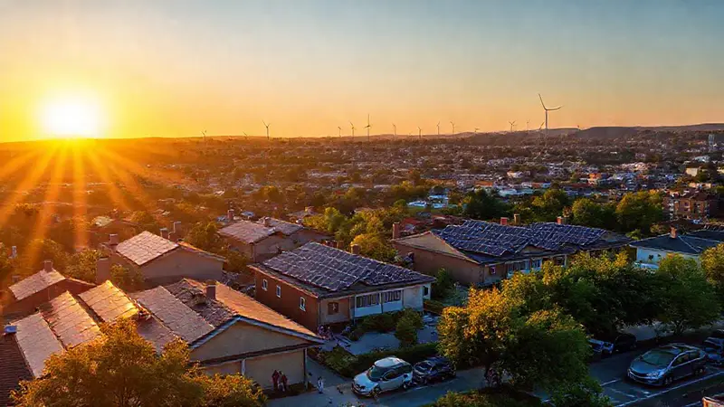 Ciudad sostenible con energía y vida armónica