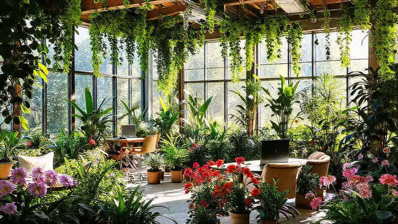Espacio de trabajo sereno y natural