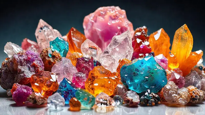 Colección vibrante de minerales y cristales