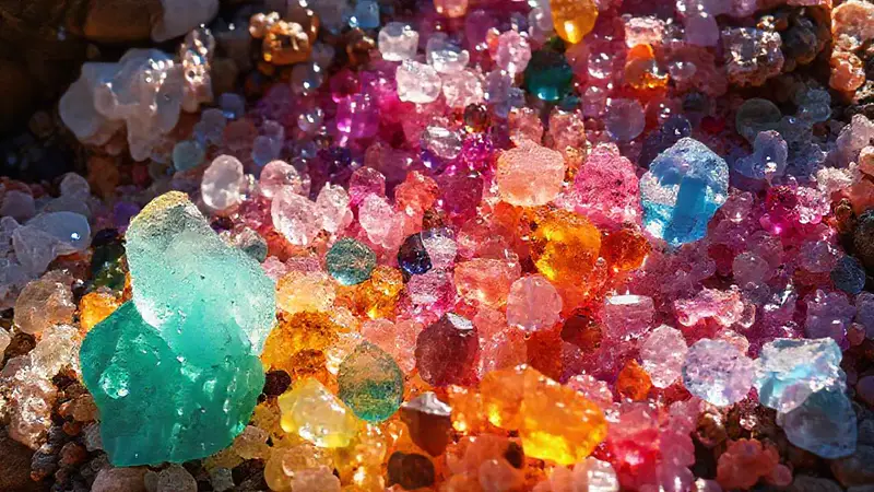 Minerales coloridos brillan con belleza natural