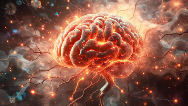 Cerebro dinámico con imágenes y recuerdos vibrantes