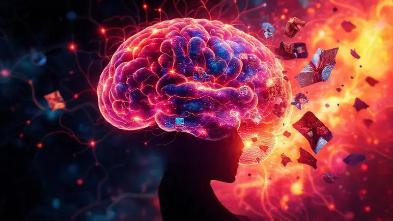 Cerebro artístico representa pensamientos y recuerdos