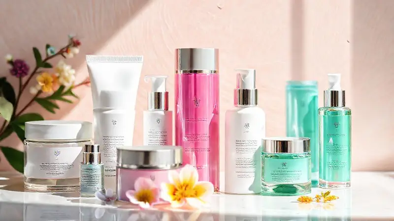 Productos de skincare elegantes y naturales