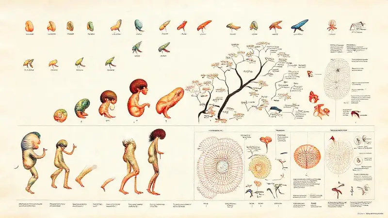 Desarrollo embrionario y evolución ilustrados científicamente
