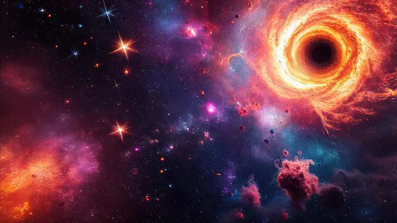Espectacular escena cósmica con estrellas y nebulosas