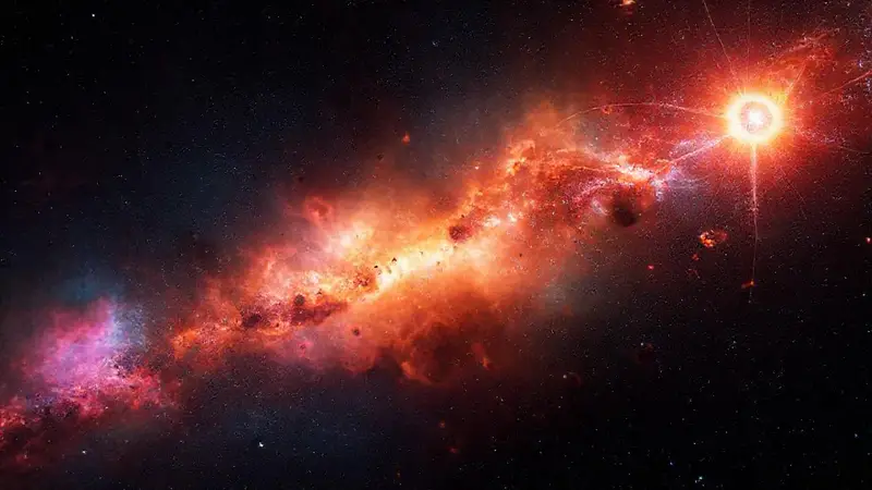Nacimiento estelar en una nebulosa colorida