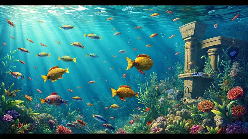 Escena submarina vibrante en el Nilo