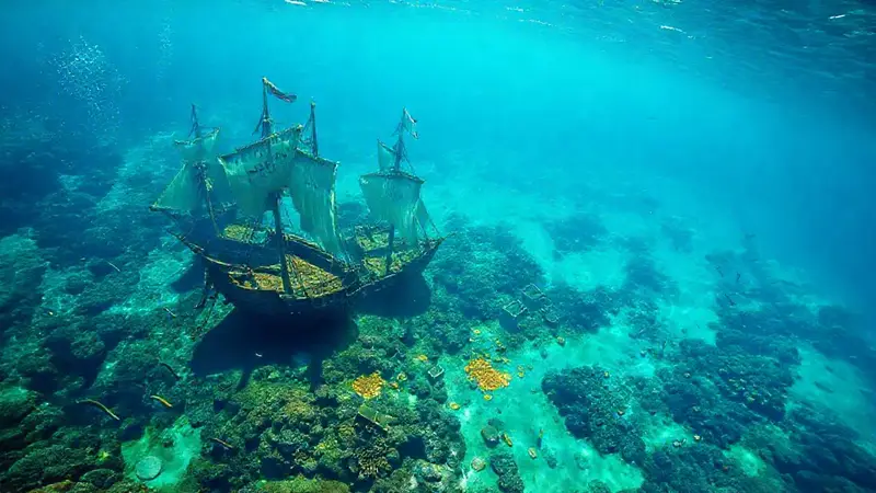 Galeones hundidos y tesoros en aguas turquesas