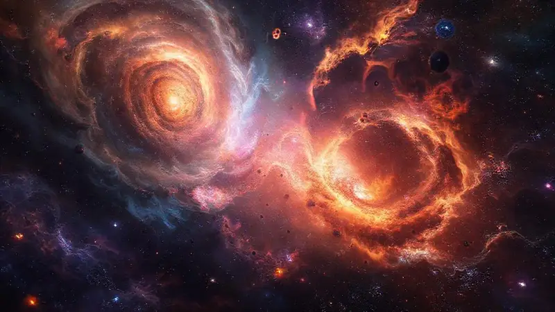Un vasto universo lleno de energía y color