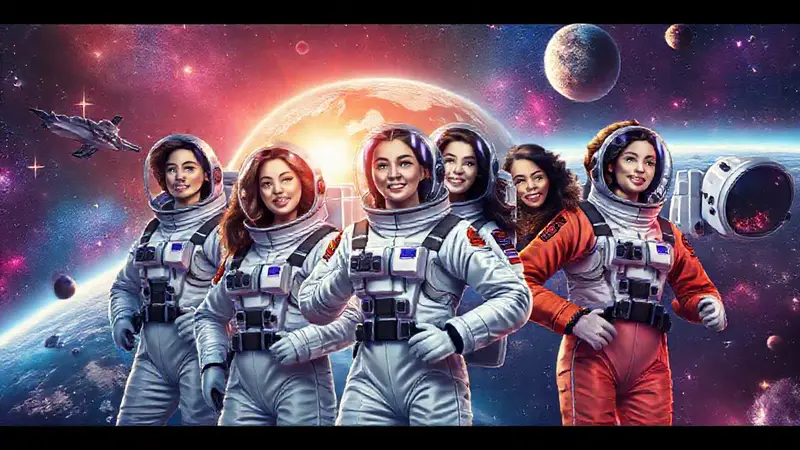 Astronautas femeninas en el espacio, unión y fuerza