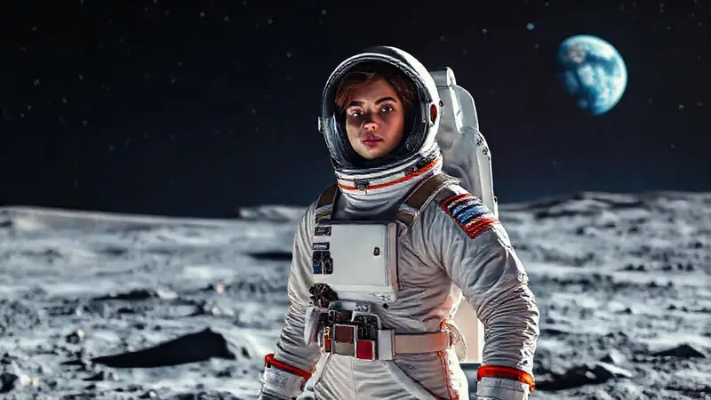 Astronauta en la Luna simboliza logros femeninos