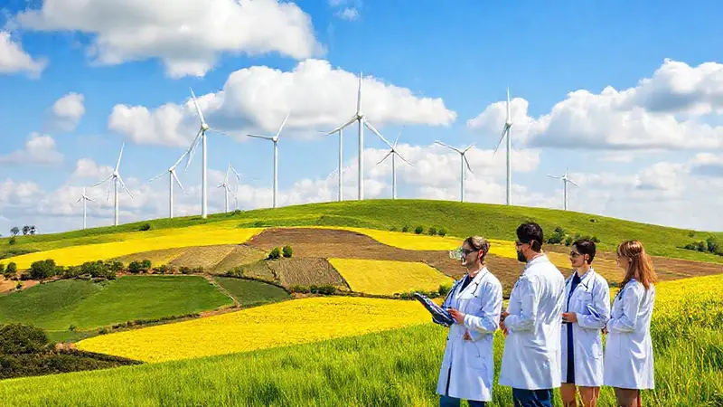 Energía renovable y tecnología en equipo
