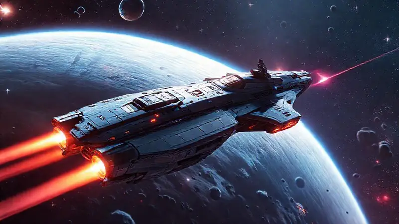Naves espaciales futuristas en un vasto cosmos