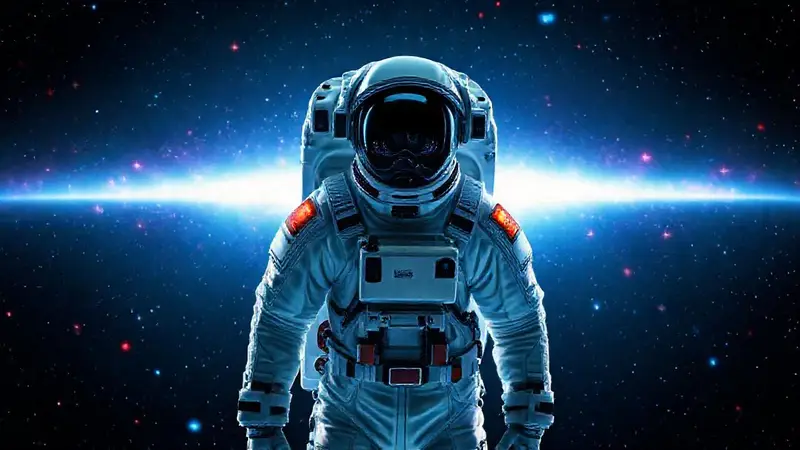 Traje espacial futurista con tecnología avanzada