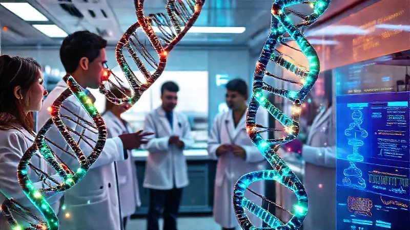 Investigación médica innovadora en laboratorio futurista