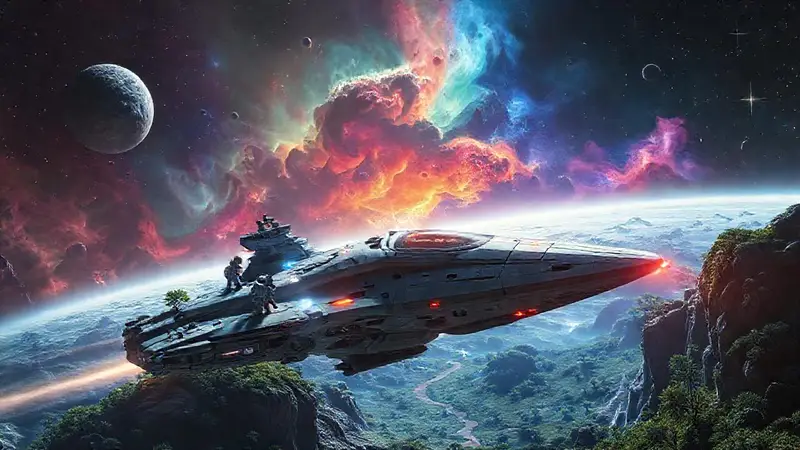 Nave espacial explora planetas con tecnología sostenible