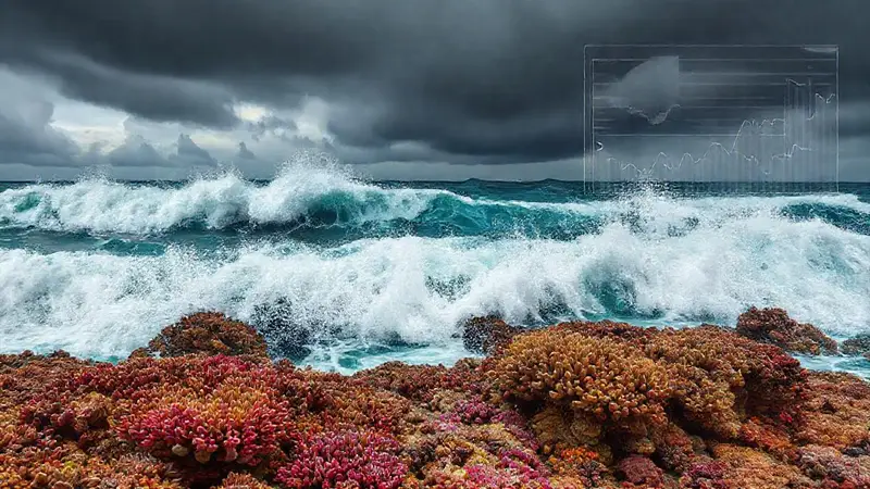 Olas del océano amenazan los corales