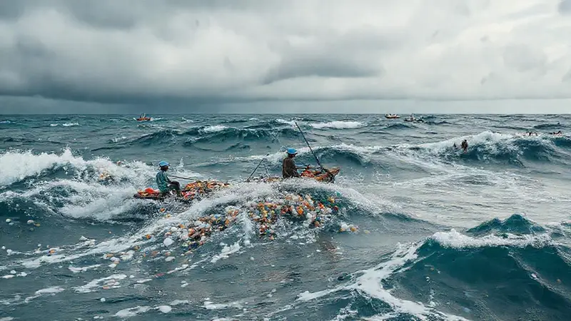 Pescadores luchan contra la contaminación y escasez