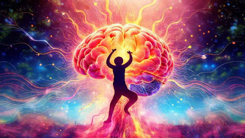 Cerebro vibrante en armonía con la naturaleza