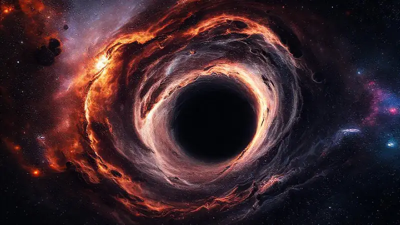 Agujero negro con horizonte luminoso en el cosmos