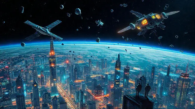 Ciudad futurista con tecnología avanzada y sostenibilidad