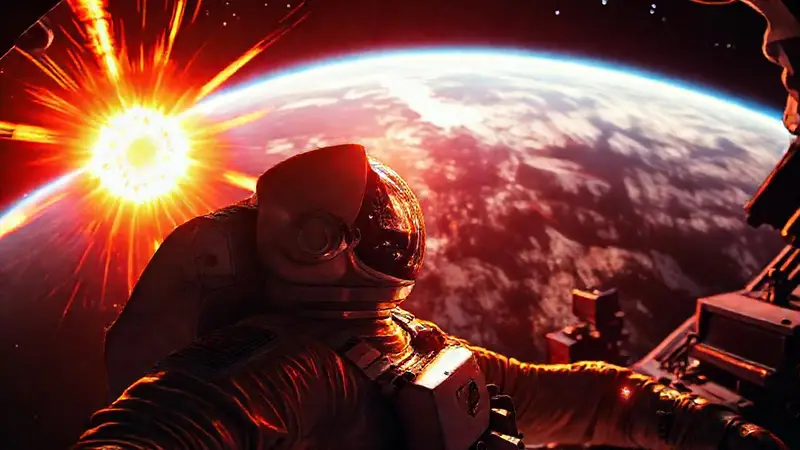 Astronauta enfrenta tormenta solar en el espacio