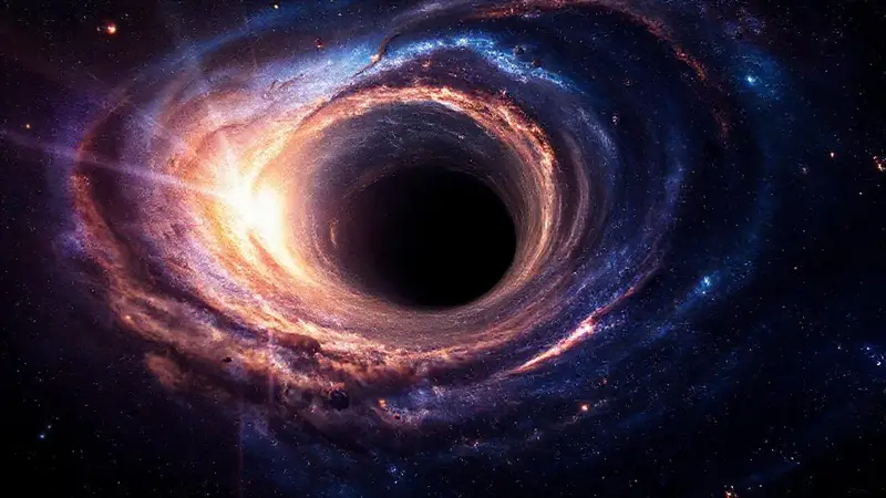 Agujero negro rodeado de gas brillante