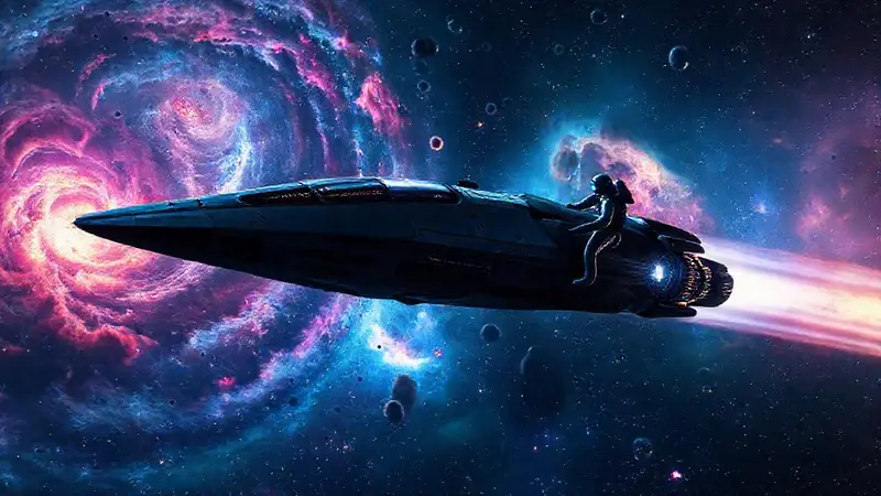 Navegación espacial entre galaxias y fenómenos cósmicos