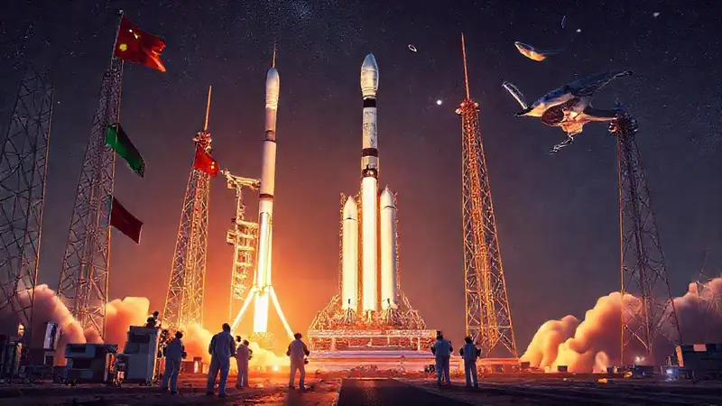 Cohetes listos al amanecer, colaboración internacional