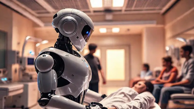 Robot ayuda a pacientes en clínica luminosa