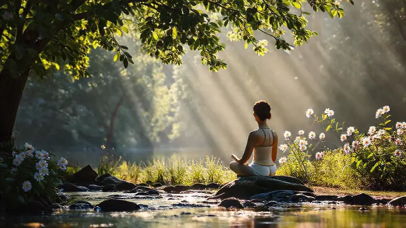 Meditación serena en un entorno natural