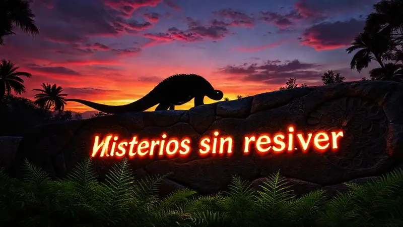 Silueta de dinosaurio en un cielo crepuscular