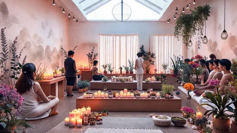 Spa sereno con ambiente relajante y saludable