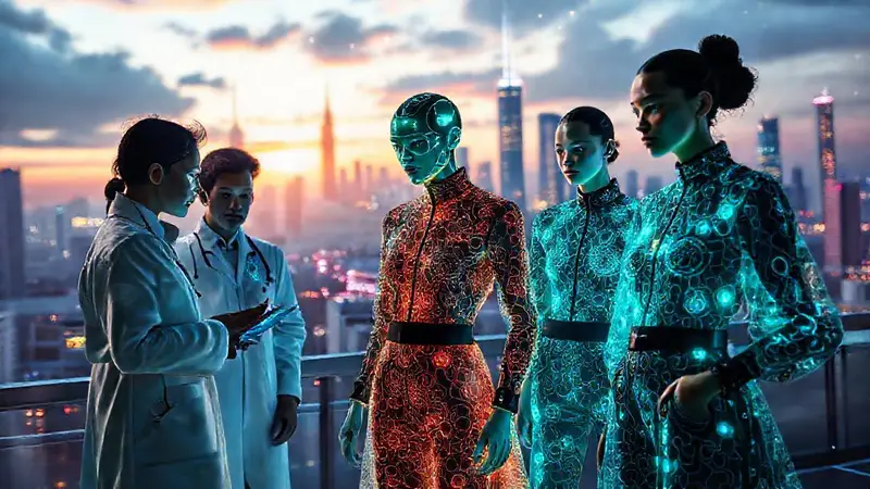 Diseños futuristas de moda con tecnología avanzada