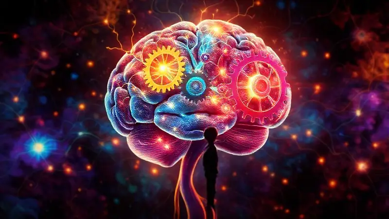 Cerebro con engranajes