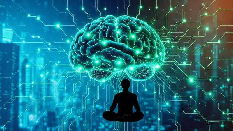 Tecnología y cerebro en armonía serena