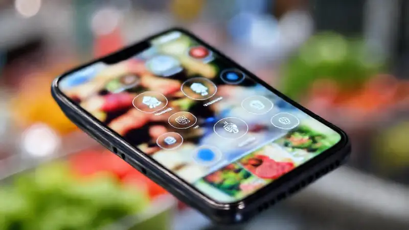 Aplicaciones móviles con íconos de seguridad alimentaria