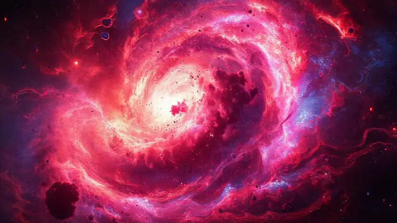 Galaxias colisionando en un vasto cosmos